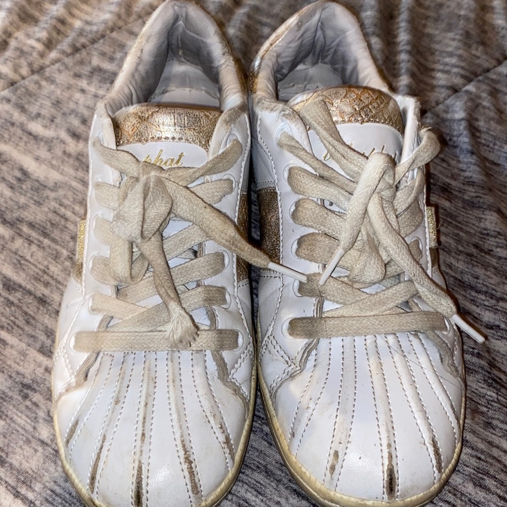 White & Gold Baby Phat Sneakers